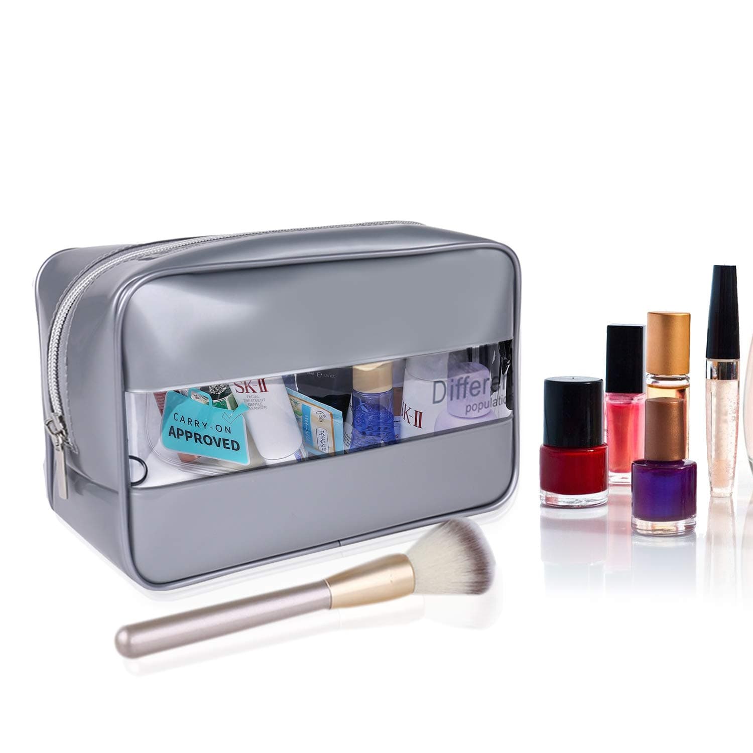 Clear makeup bag,Pouch with Zipper Portable PVC Waterproof Cosmetic Bag for Vacation Travel Bathroom Organizing for Women and Girls Waterproofmakeup bags