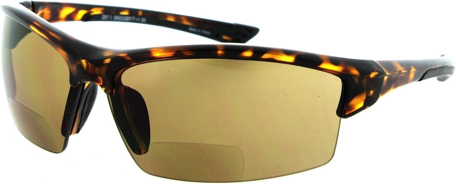 Calabria Sport 202BF BiFocal Safety Glasses UV Protection | Semi-Rimless Shatterproof Tinted Safety Glasses with Readers