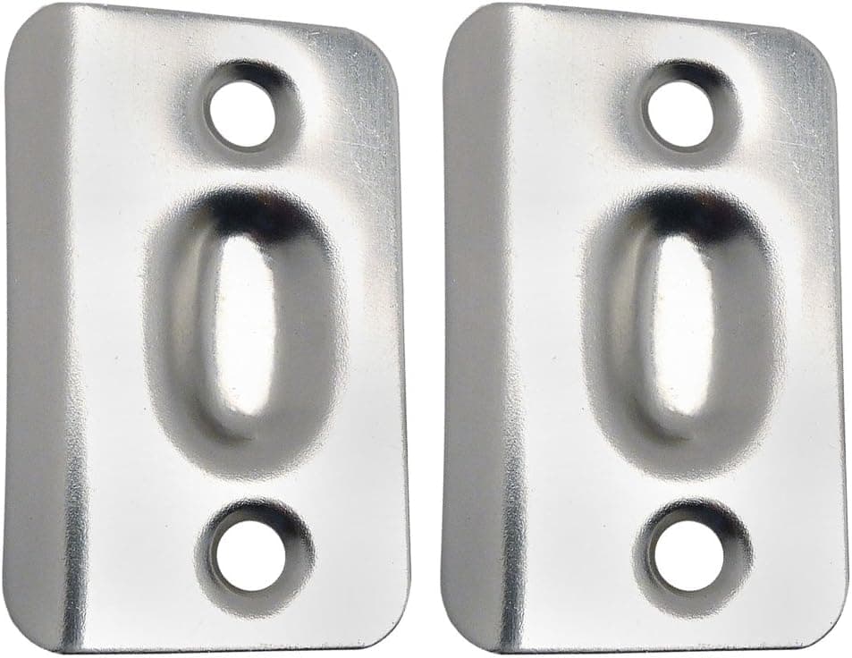 Designers Impressions Satin Nickel Replacement Strike Plates for Ball Catches (Pair): PL-003