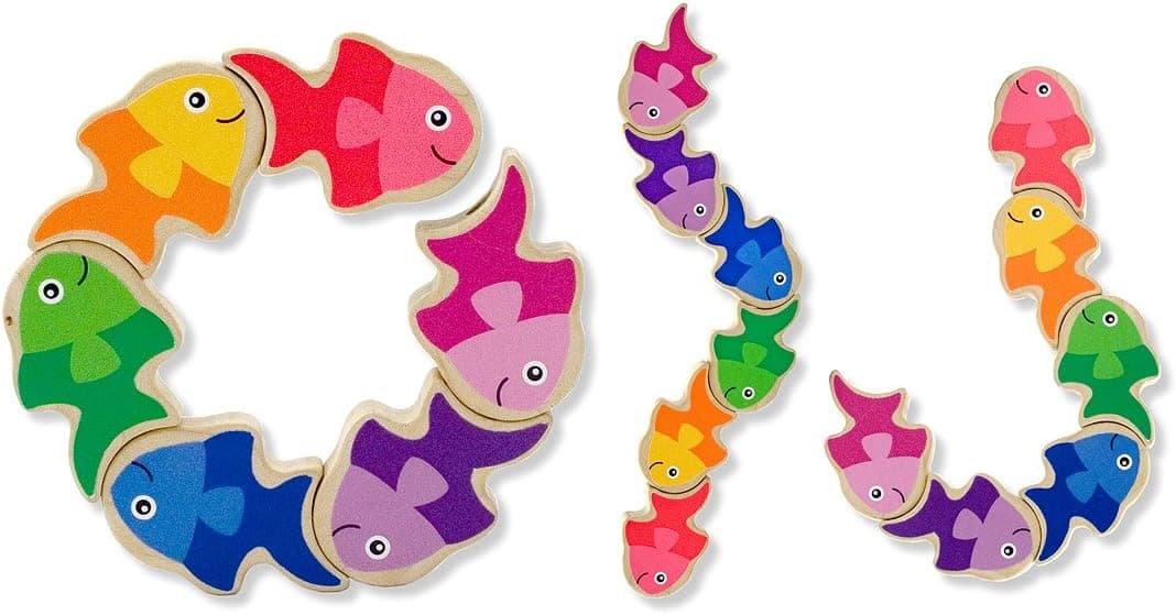 Melissa & Doug Friendly Fish Wooden Grasping Toy for Baby