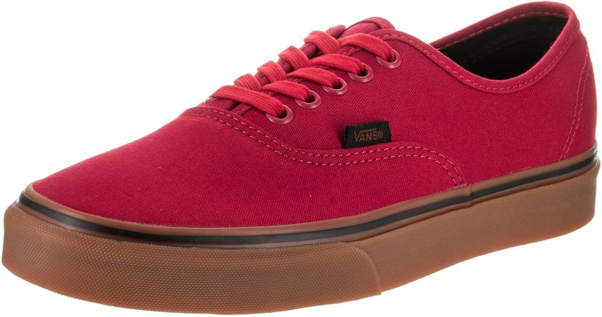 Vans Unisex Shoes Authentic Racing Red/Black (Gum) Fashion Skate Sneakers (13.5 B(M) US Women / 12 D(M) US Men)