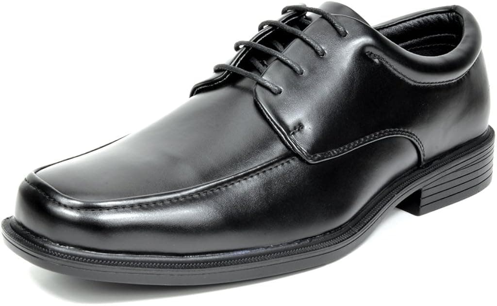 Bruno Marc Men's Cambridge-01 Black Leather Lined Square Toe Dress Oxfords Shoes - 9.5 M US