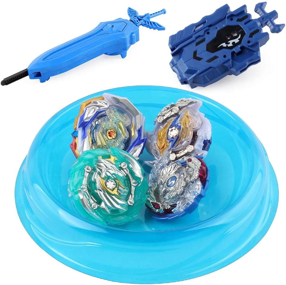Bey Burst Evolution Starter 4 in 1 Battling Top Fusion Metal Master Rapidity Fight with 4D Launcher Grip Set