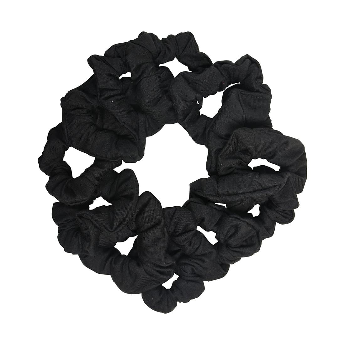 12 Pack Solid Hair Ties Scrunchies (Black)