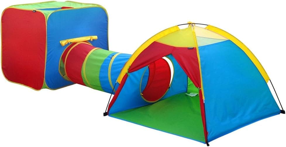 Gigatent Kids Play Tent and Tunnel One Square Cubby - One Dome Crawl Colorful Castle Tent, Po Up Children Playhouse for Boys and Girls Toy, Indoor and Outdoor use
