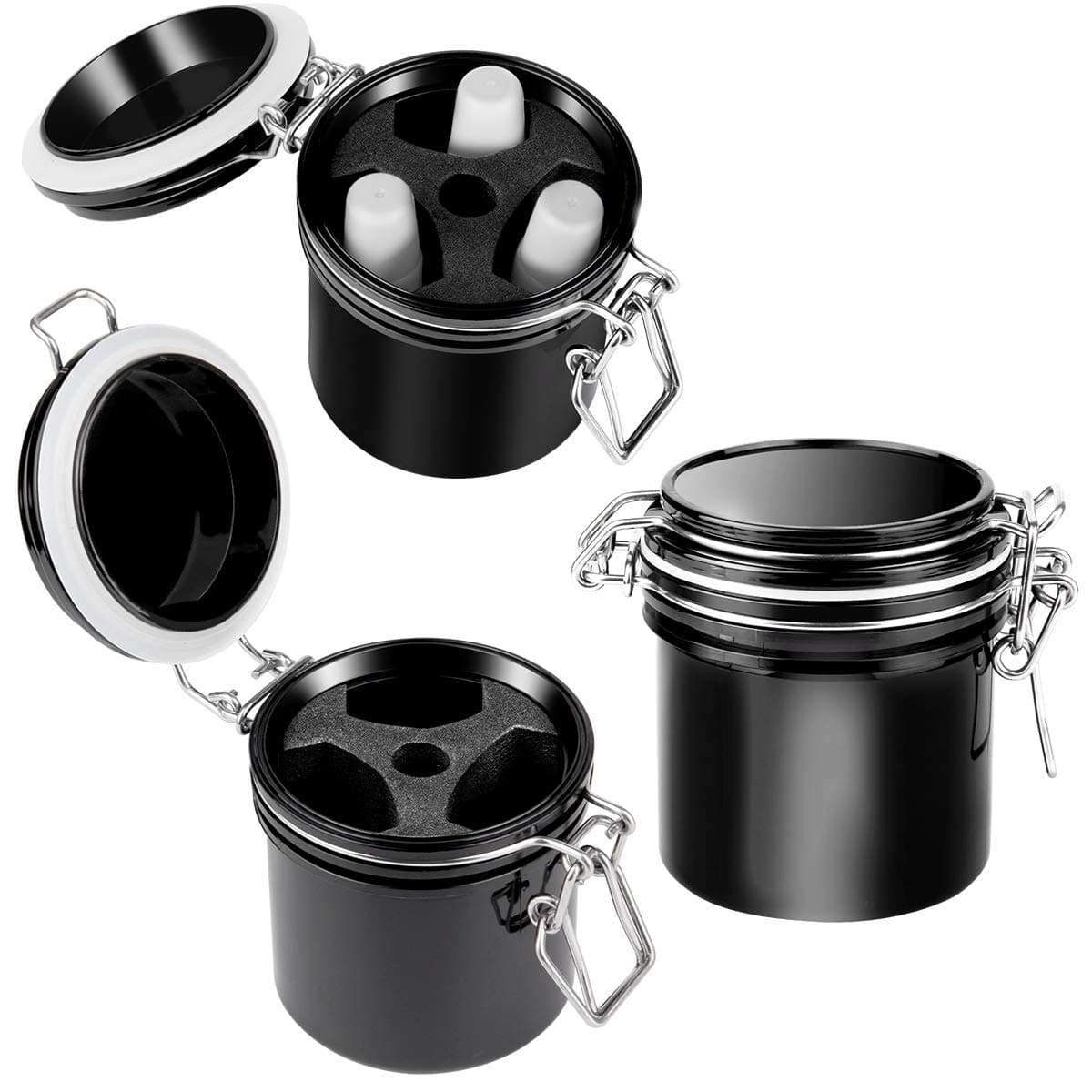 Lamoutor 2 Pieces Eyelash Glue Storage Tank Activated Carbon Sealed Storage Jar Sealed Container for Lash Glue