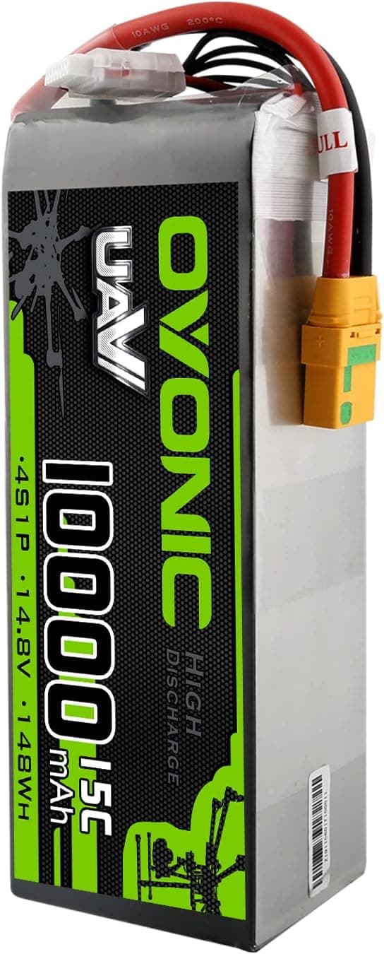OVONIC 4S Lipo Battery 15C 10000mAh 14.8V Lipo Battery with XT90 Plug Connector for Car Truck Boat Vehicles (1pcs)