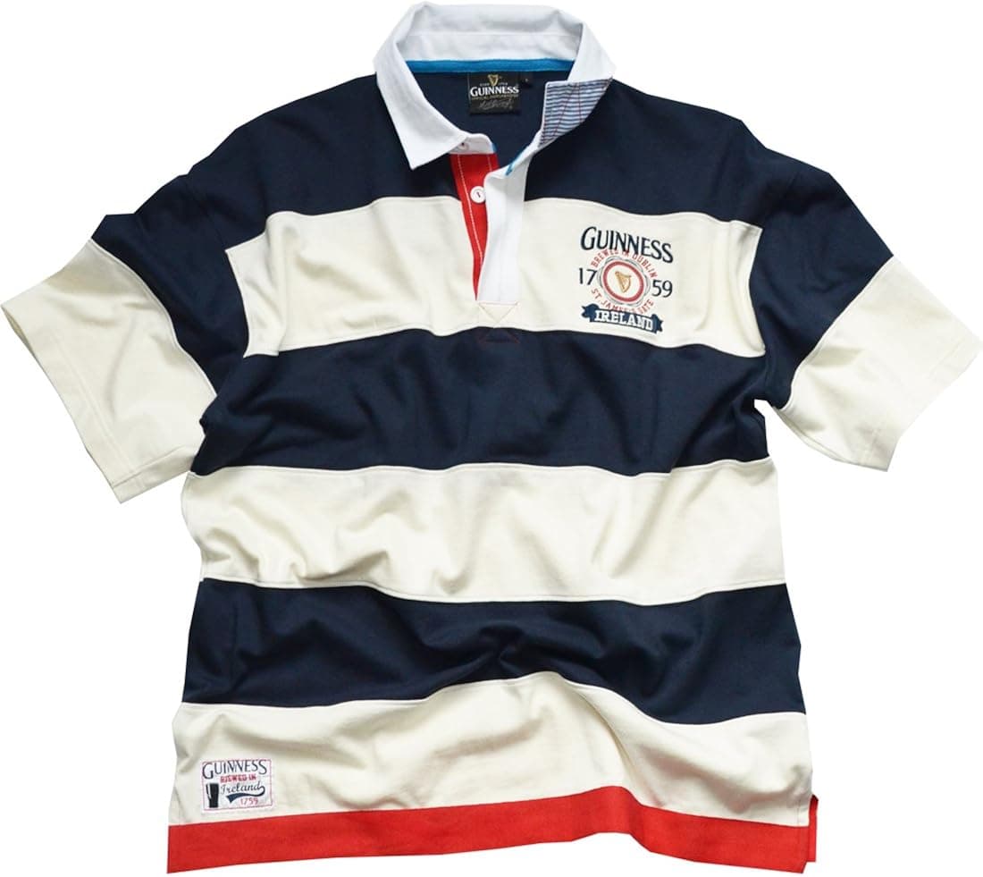 Guinness Navy And Natural Colour Polo Shirt With 1759 Ireland Crest,Navy,XX-Large