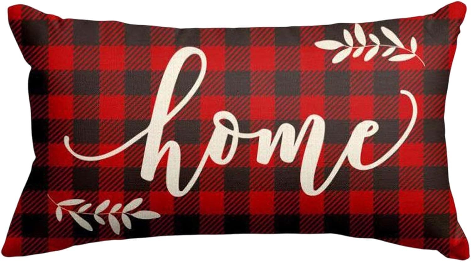 FUYIOCN Christmas Pillow Cover 20x12 Inch Red Buffalo Plaid Throw Pillow Covers for Christmas Holiday Home Decorations 1 PCS