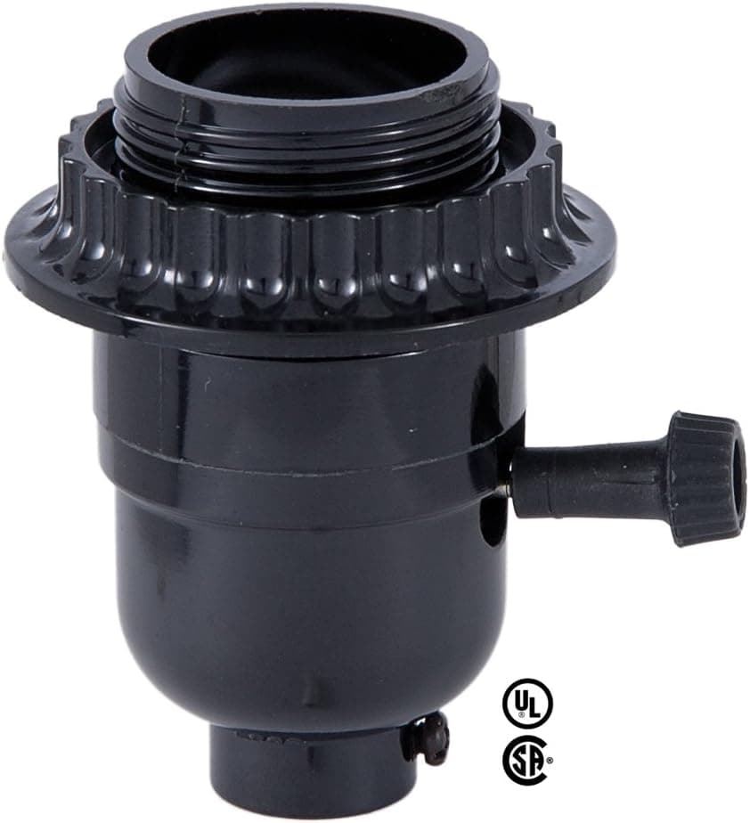 B&P Lamp Threaded Shell with Ring Phenolic Socket | Easy to Install Replacement Lamp Socket