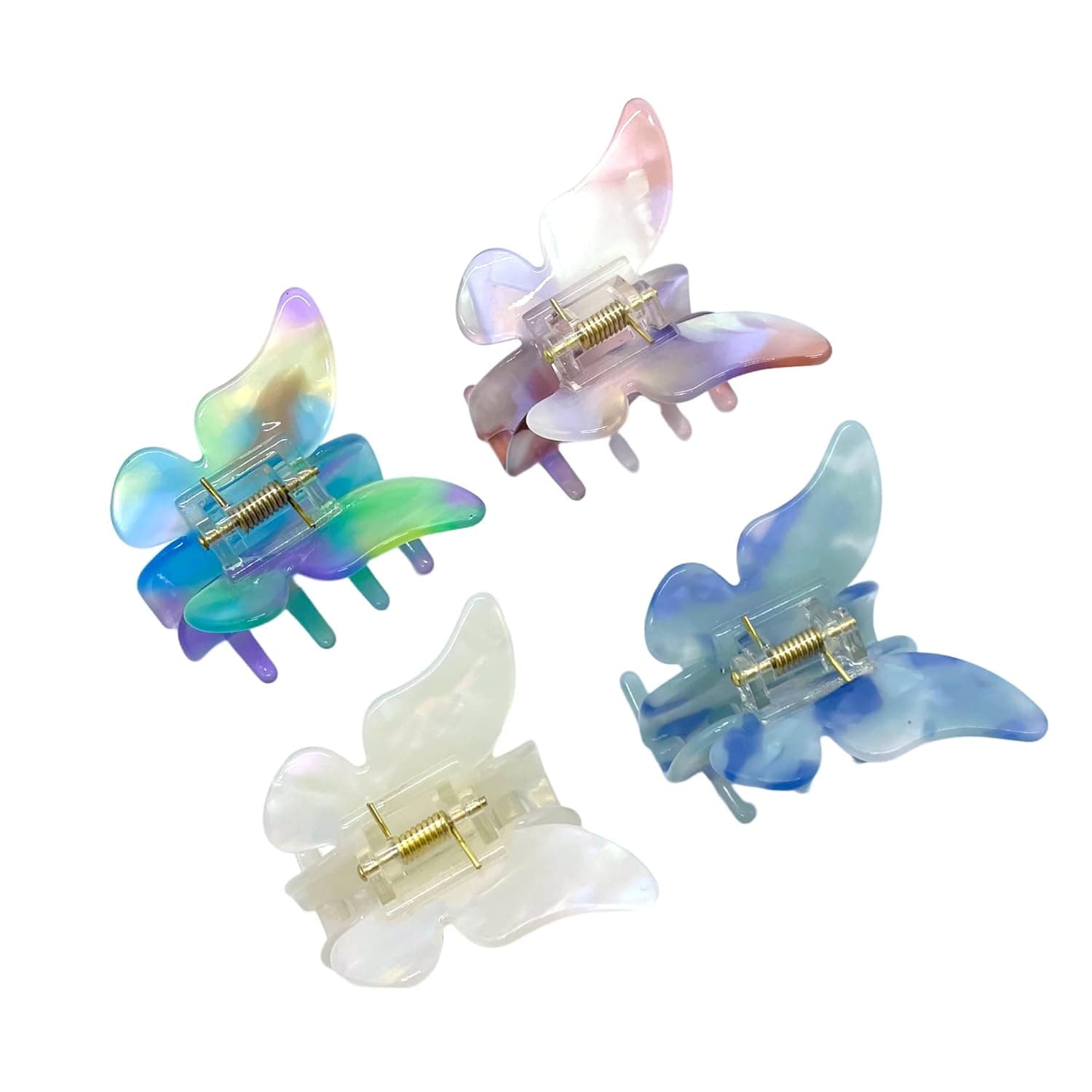 Butterfly Hair Claw Clips,Butterfly Tortoise Shell Hair Clips,Butterfly Hair Jaw Clips Hair Accessories for Girls and Women,4 colors (Style A)