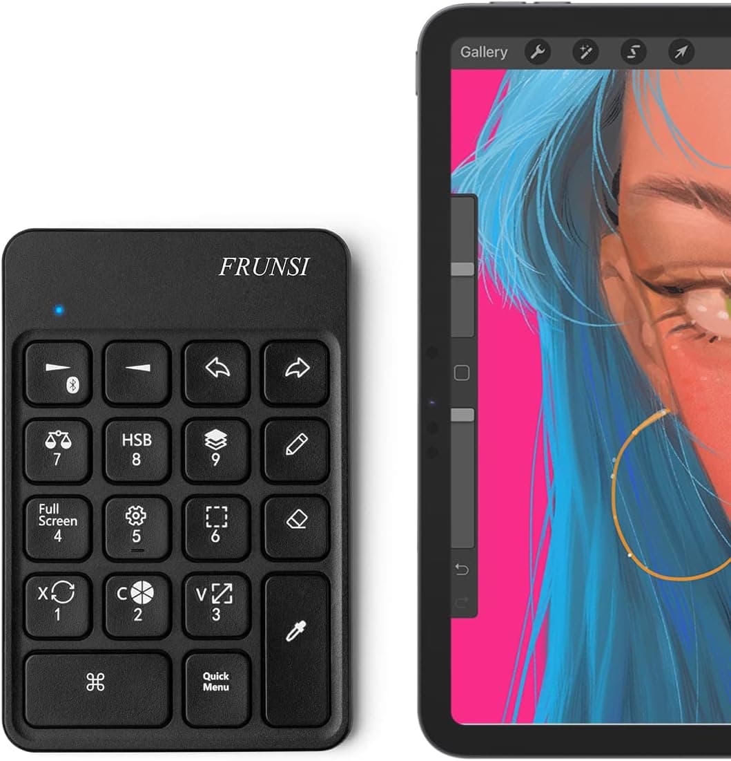 Wireless Keyboard for Procreate,Drawing Tablet Keyboard,Rechargeable Procreate Keyboard,Keyboard for iPad,Drawing Tablet,Graphics Tablet, Pad Painting - 6.5 x 5.5 inch (Black)