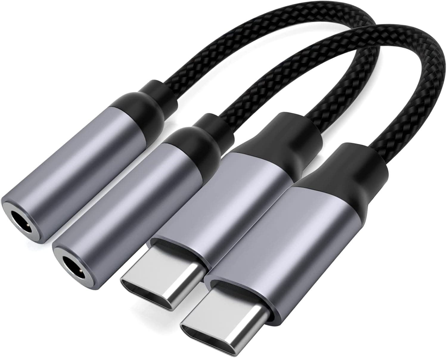 Sonzoll USB C to 3.5mm Audio Adapter (2 Pack) USB Type C to AUX Headphone Jack Hi-Res DAC Cable Adapter for Pixel 4 Samsung Galaxy S21 S20 Ultra S20+ Note 20 OnePlus 7T and More
