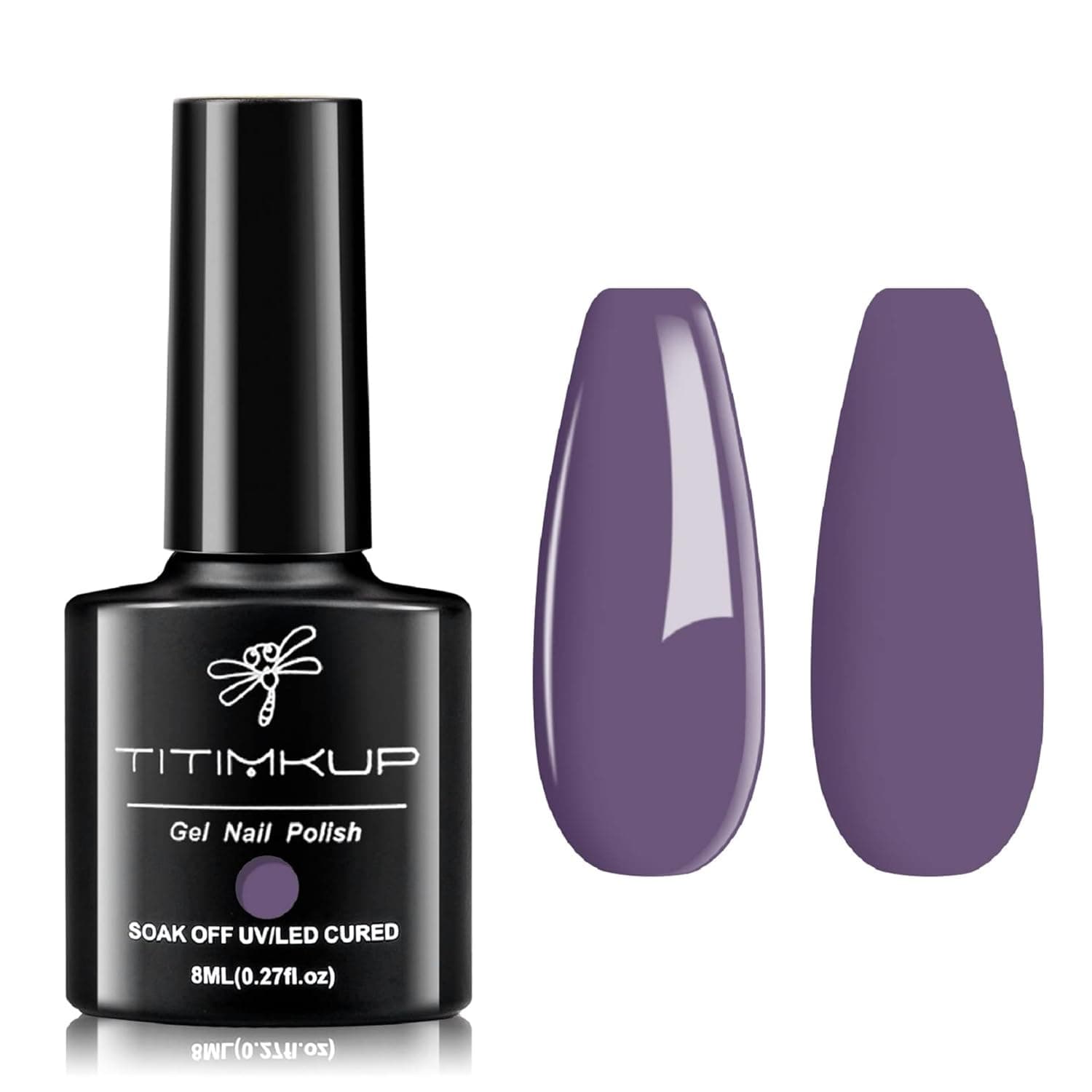 TITIMKUP Gel Nail Polish,Grape Purple Color Gel Polish,Soak Off LED Nail Lamp,DIY Art Colors Manicure Salon at Home All Season Gifts for Women Girls