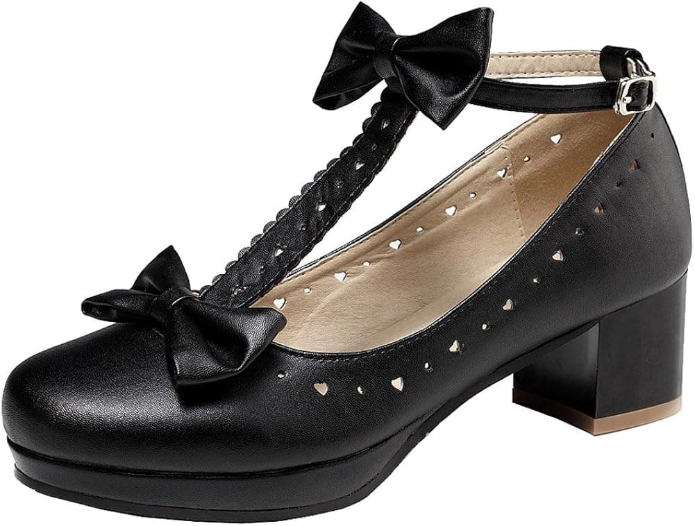 getmorebeauty Women's Lolita Shoes Vintage Sweet T-Straps Bows Mary Janes Shoes