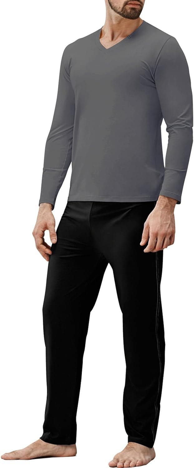DAVID ARCHY Men's Manner Cotton Stylish Sleep Top and Bottoms Set