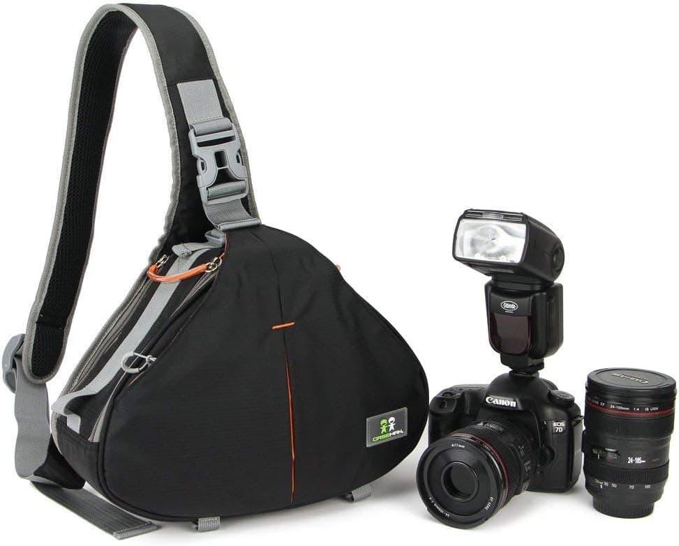 Caseman AOS1 Black DSLR Camera Shoulder Bag case Sling Travel Waterproof fit for Canon Sony Nikon Pentax