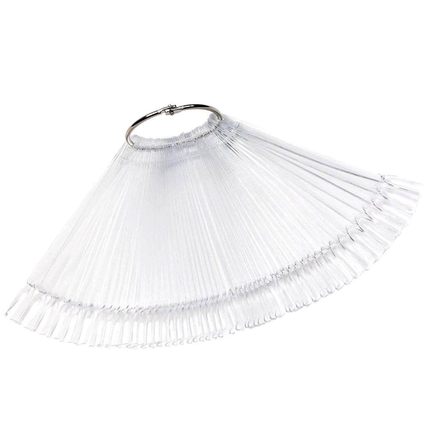 Bezall 50Pcs Clear Nail Swatch Sticks, Nail Polish Display Tips False Nail Art Color Sample Practice Board Templates
