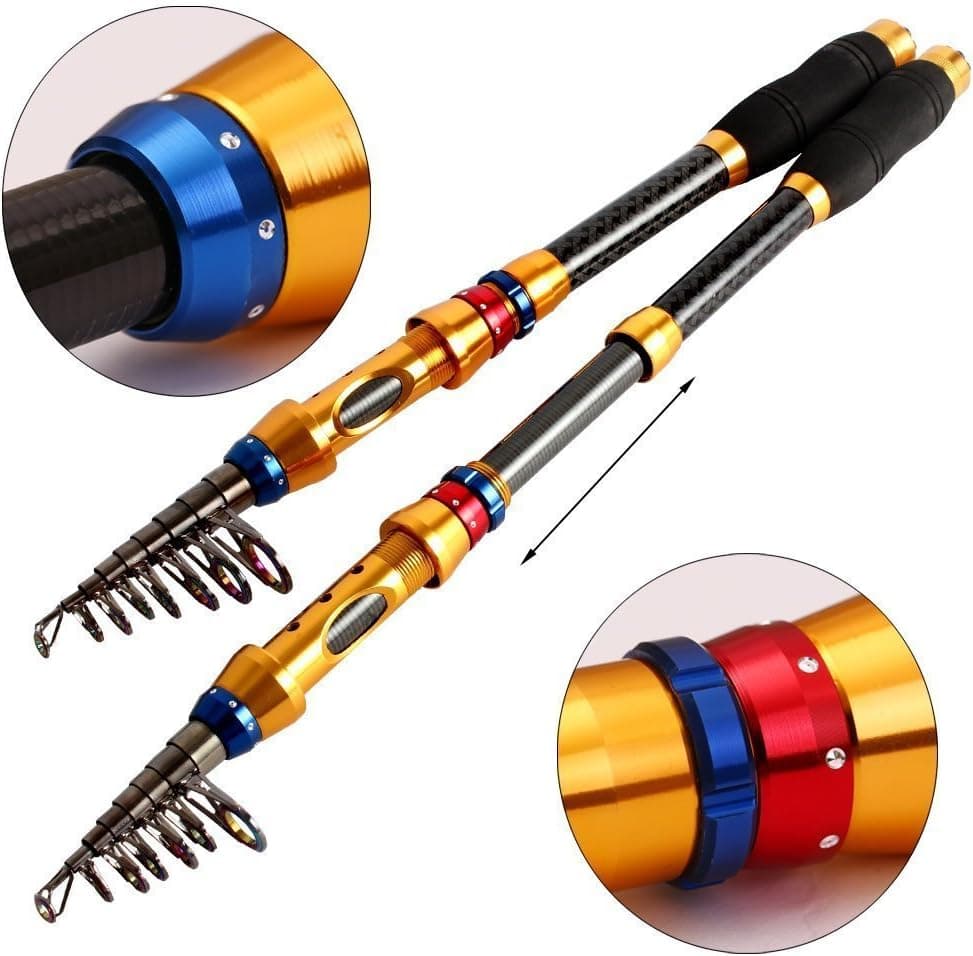 PEZO Portable Extendable Carbon Fiber Travel Fishing Rod (Choose Your Size)