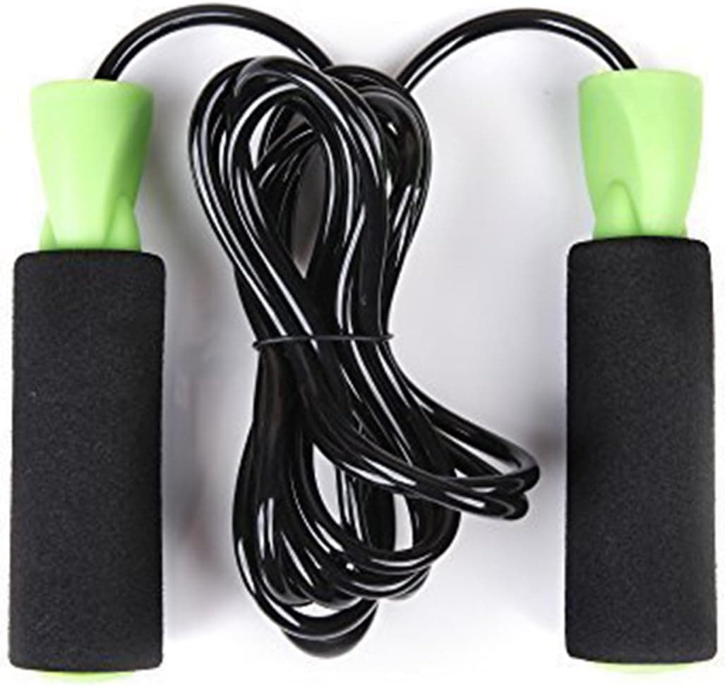 PROMIC Premium Quality Jump Rope, Skip Rope, Speed Rope for Cardio Fitness Exercise, Boxing MMA Fitness Training (Green, 9 feet Cable)