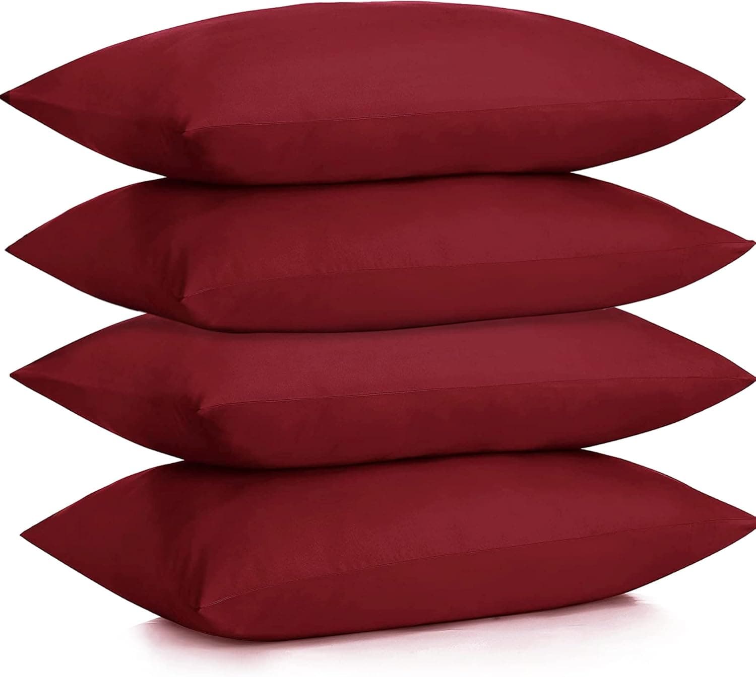 Joyching Bed Pillows for Sleeping, Standard Pillow Set of 4, Hotel Down Alternative Pillows, Cooling Neck Pillows for Side Sleepers (20x26 inches, 4 Pack, Red)