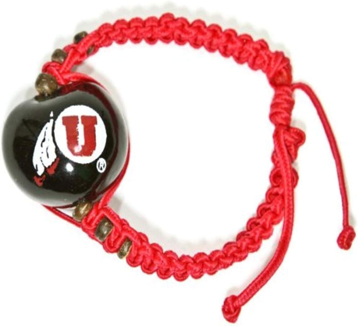 NCAA Utah Runnin Utes Go Nuts Kukui Nut Macrame Bracelet
