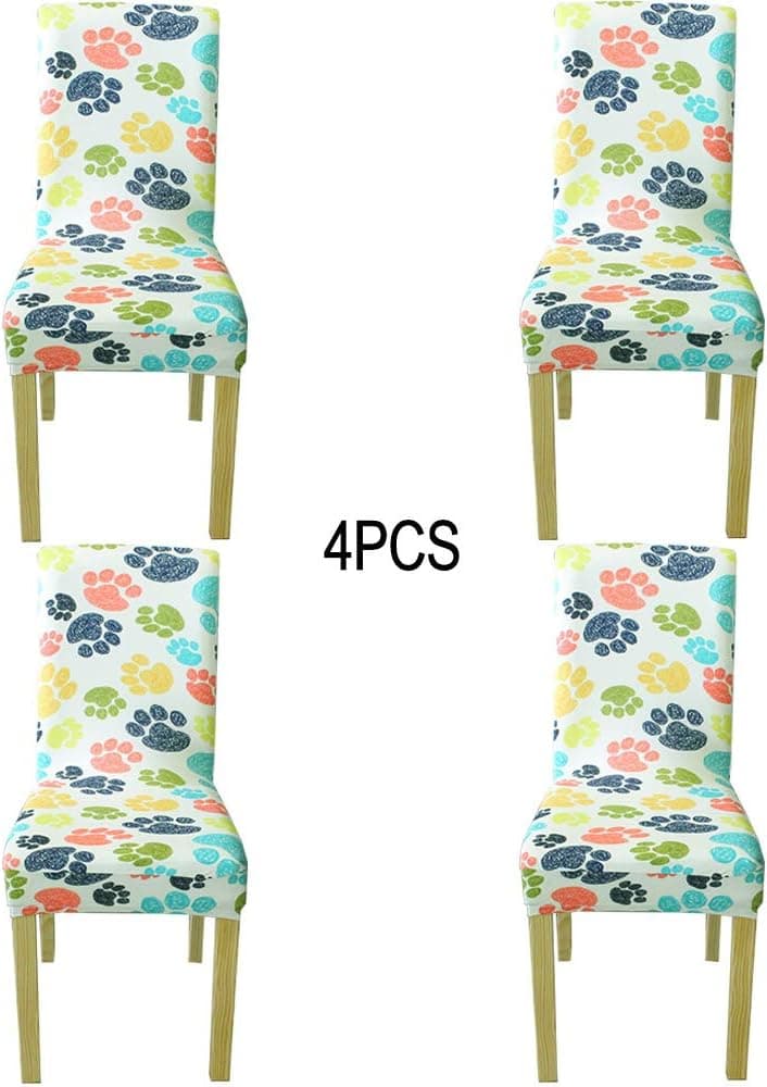 BLUETOP Kitchen Chairs Cover Set of 4 Soft Spandex Dining Room Chair Slipcovers Stretch Chair Seat Protectors Dining Set Cover for Living Room, Ceremony, Home Decor