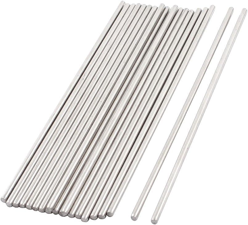 uxcell 20pcs 100x2mm Stainless Steel Round Axles Shaft Rod for RC Model