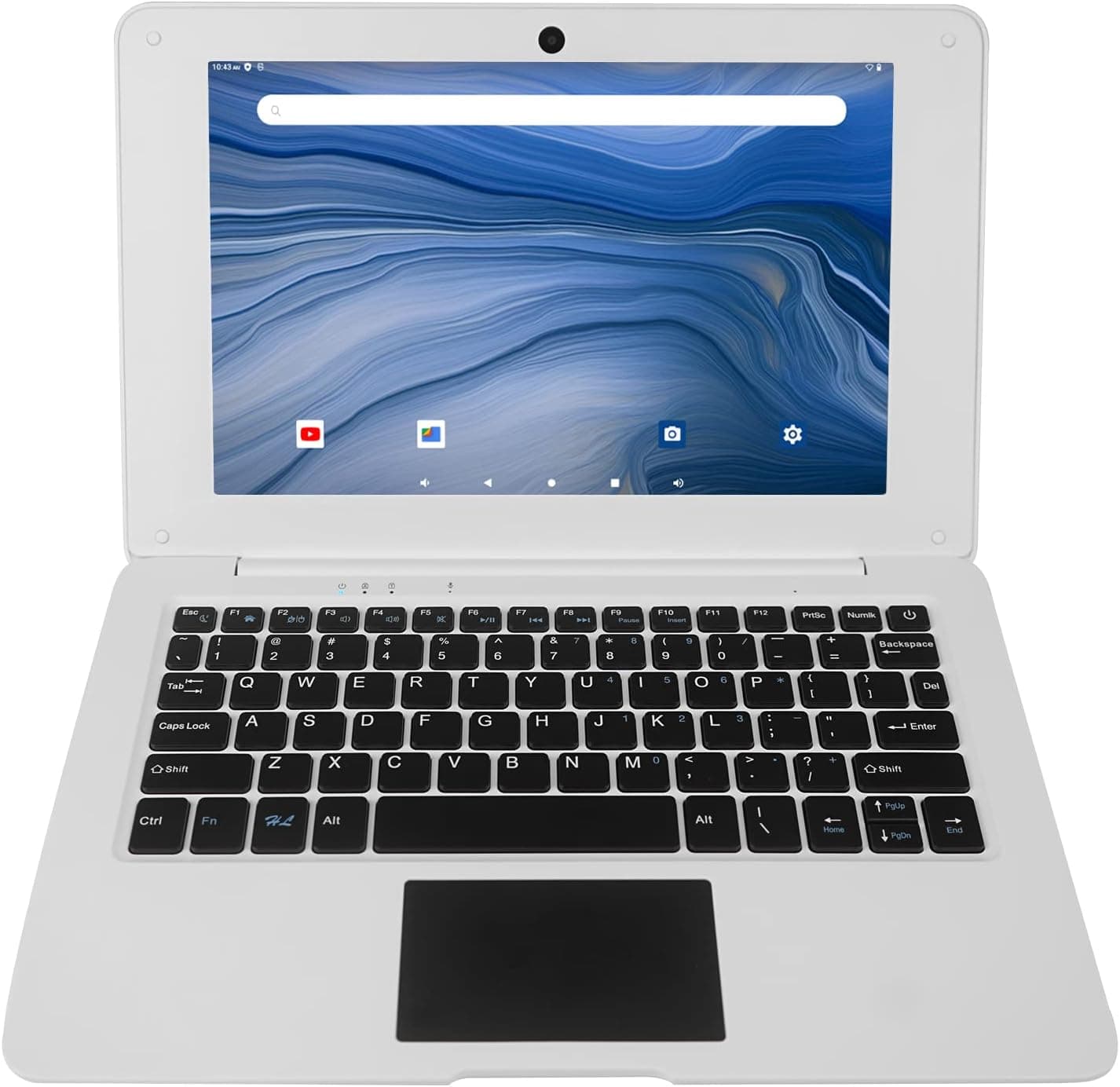 KANGBUKE Android OS Laptop,10.1-Inch IPS(1280 * 800) Display, Built-in WiFi, Front Camera, Bluetooth,Mini Netbook pc. (White)
