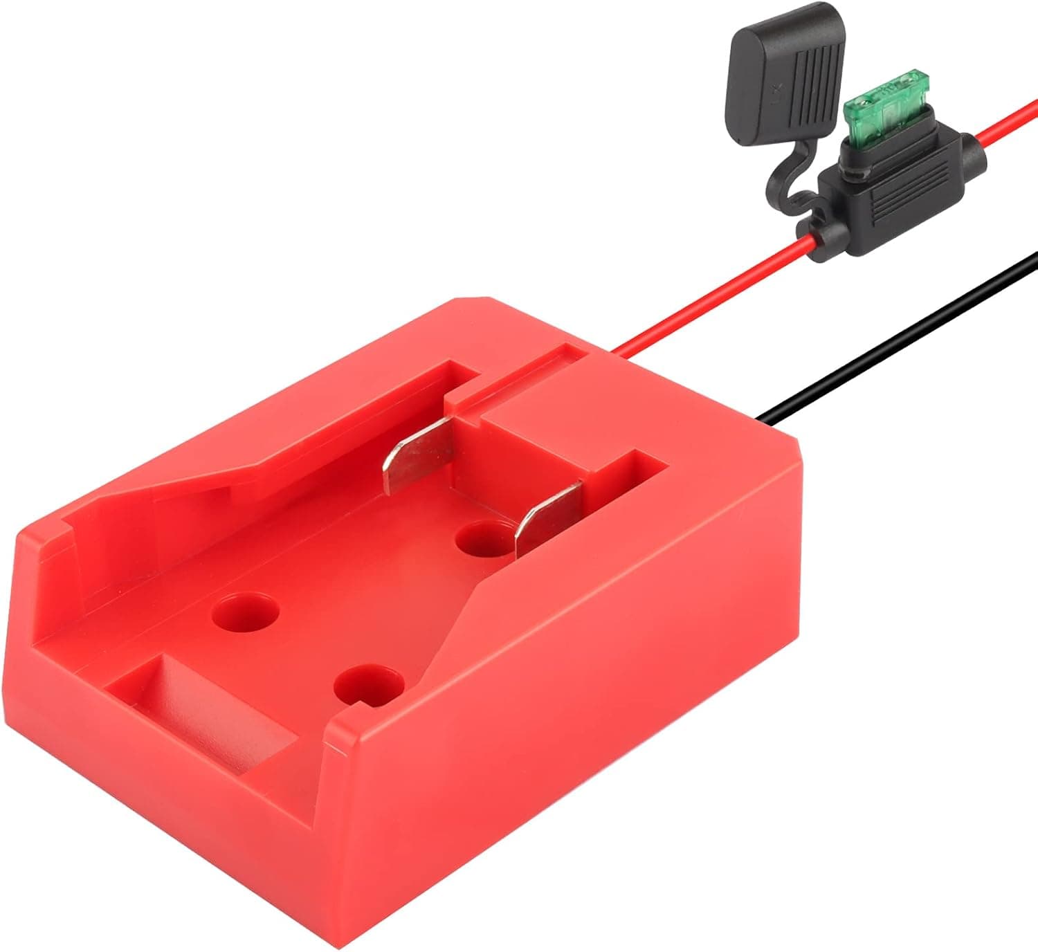 AMICROSS Power Wheel Adapter for Milwaukee M18 Battery/Dewalt 20V Battery, Converter with Fuse & Switch, 14 Gauge Wire Fuse Holder and 30A Fuses for Ride On Truck RC Toys Work Lights and Robotics