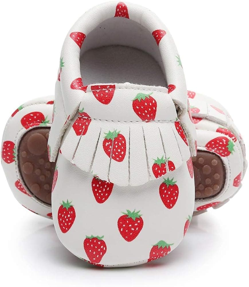Bebila Cute Cartoon Baby Moccasins - Vegan Baby Girls Boys Shoes with Non-Skid Rubber Sole for First Walker Toddler Mermaid Printing