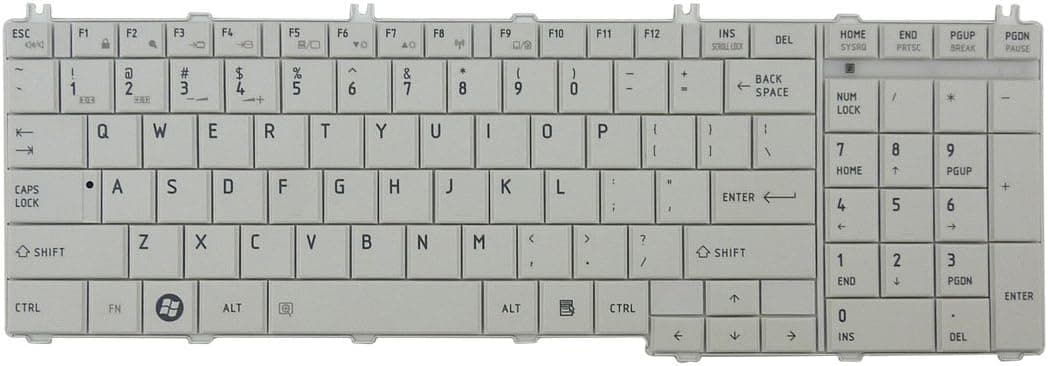 CHNASAWE Laptop US English Keyboard for Toshiba Satellite C650 C650D C655 C655D C660 C660D C665 C665D C670 C670D C675 C675D L650 L650D L655 L655D L660, White Color