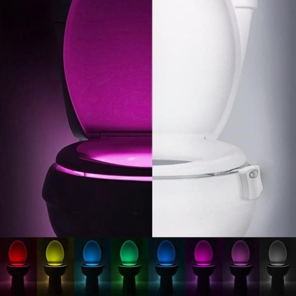 Auto Night Light- 8 Colors,Tuscom@ Body Sensing Automatic LED Motion Sensor Night Lamp Toilet Bowl Bathroom Light (3×AAA Battery(NOT INCLUDED))