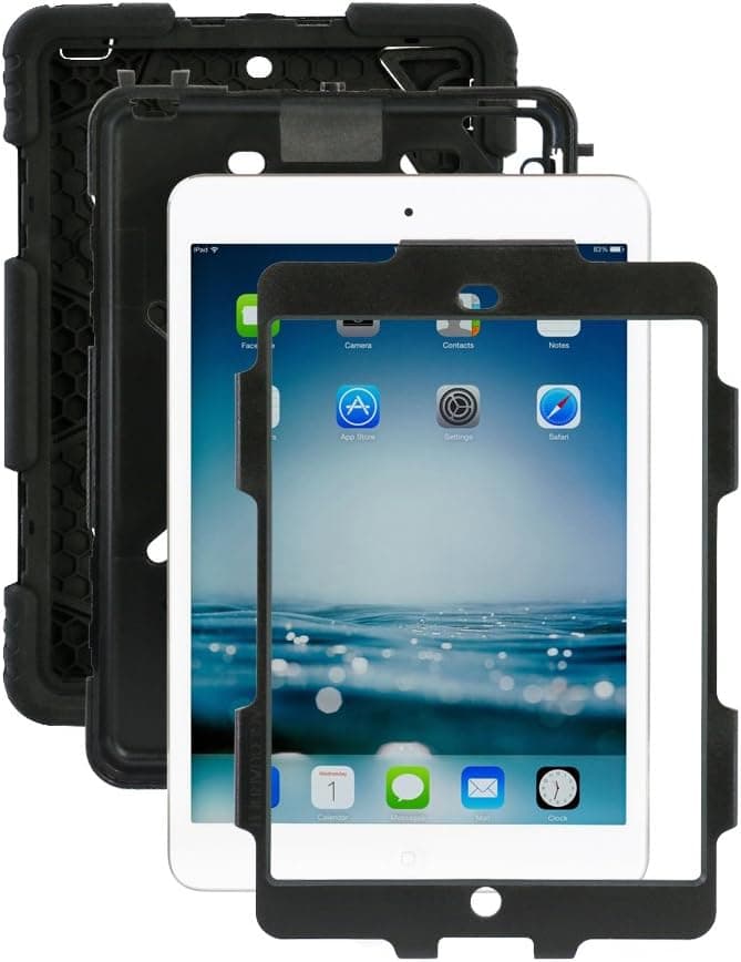 Ipad mini case, ACEGUARDER ipad mini 2 case, ipad mini 3 case for kids Rainproof Shock-proof [Military-Duty] Case with Back strip for Apple ipad mini2/3 case (Black)