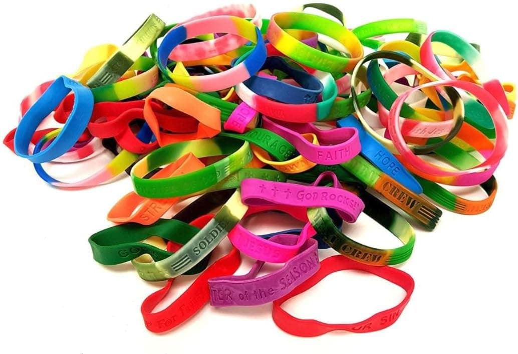 Dondor Religious Rubber Bracelets (80 Piece Pack)