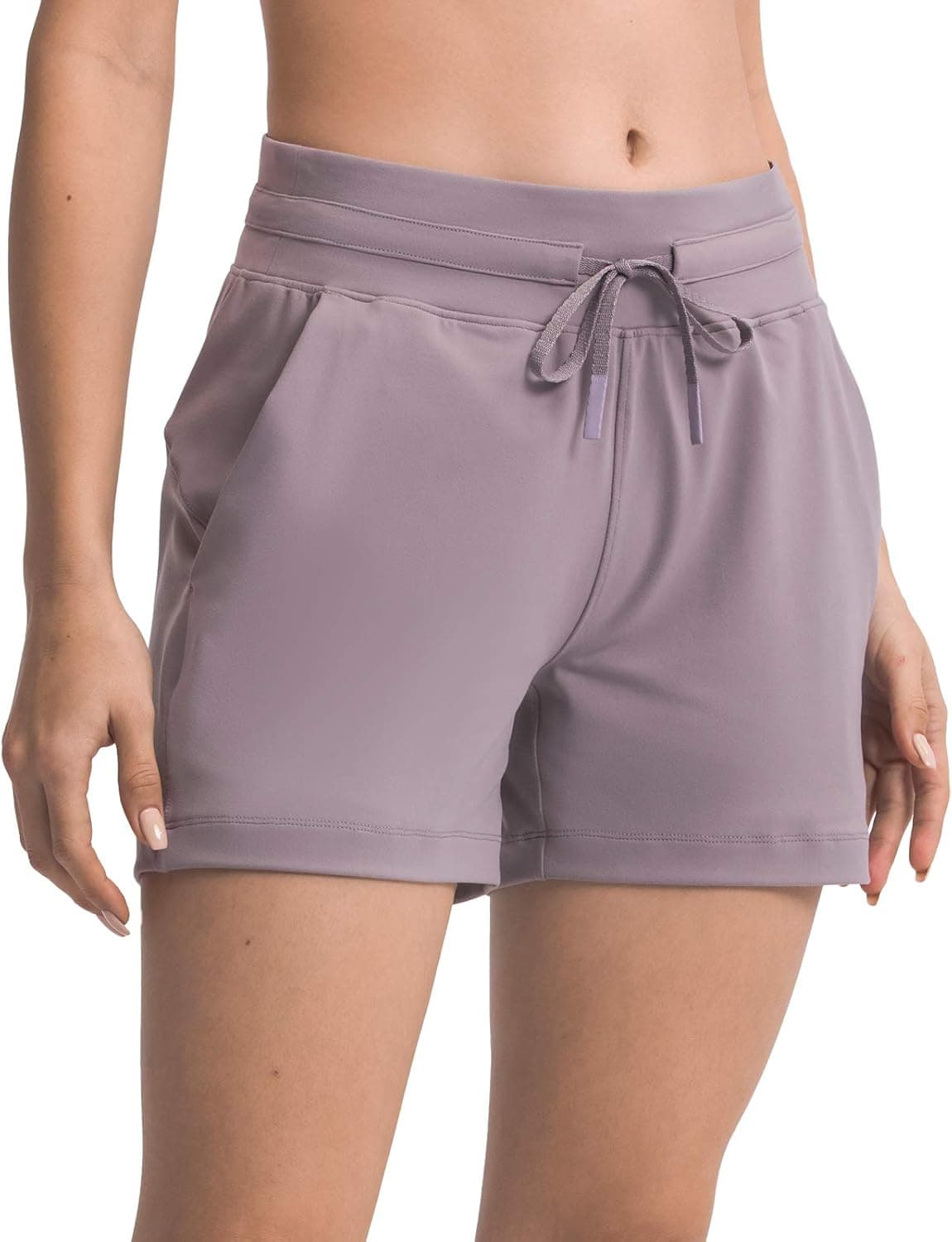 Women Running Shorts Athletic Training Shorts Loose Hiking Shorts with Back Pocket Tennis Shorts-4 Inches