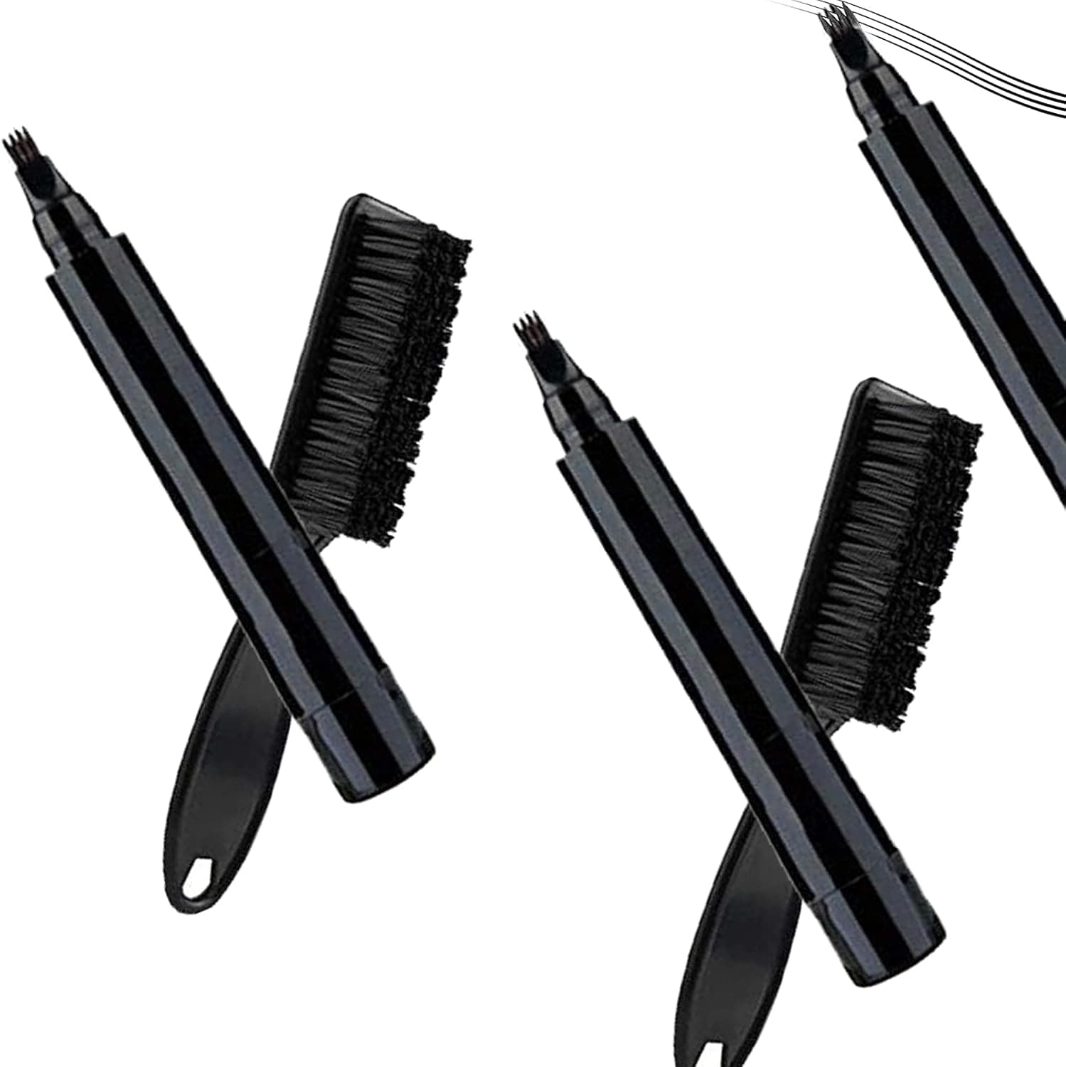 JINGYANG Beard Pencil Filler,Fast Camouflage Natural Hair Grower Waterproof Beard Pencil with Brush Kit for Mens (Black + Dark Brown)