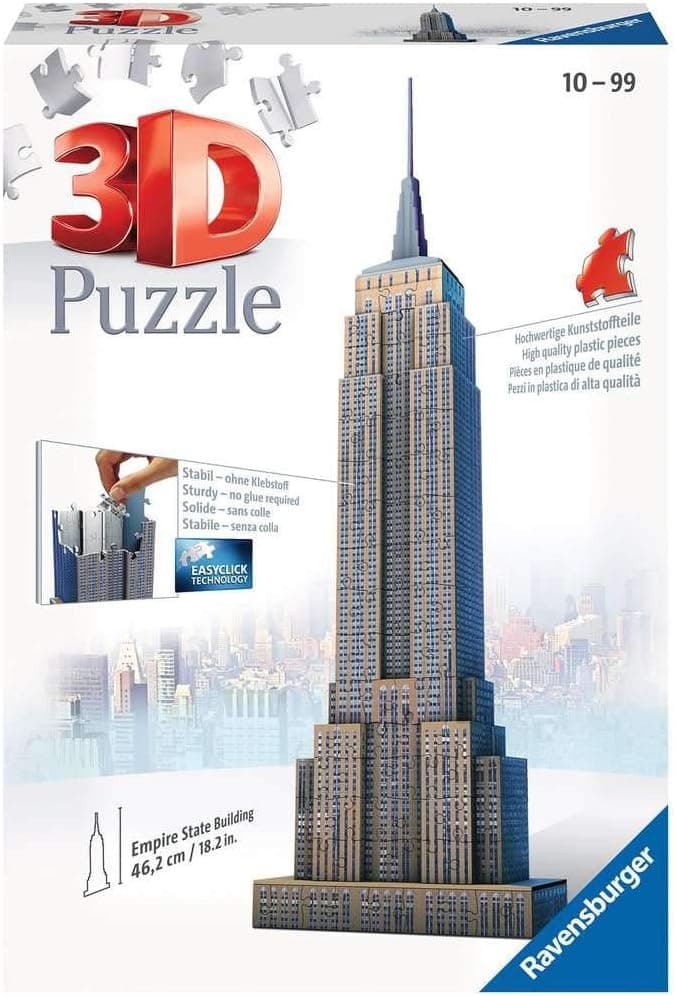 Ravensburger Empire State Building 216 Piece 3D Jigsaw Puzzle for Kids and Adults - Easy Click Technology Means Pieces Fit Together Perfectly