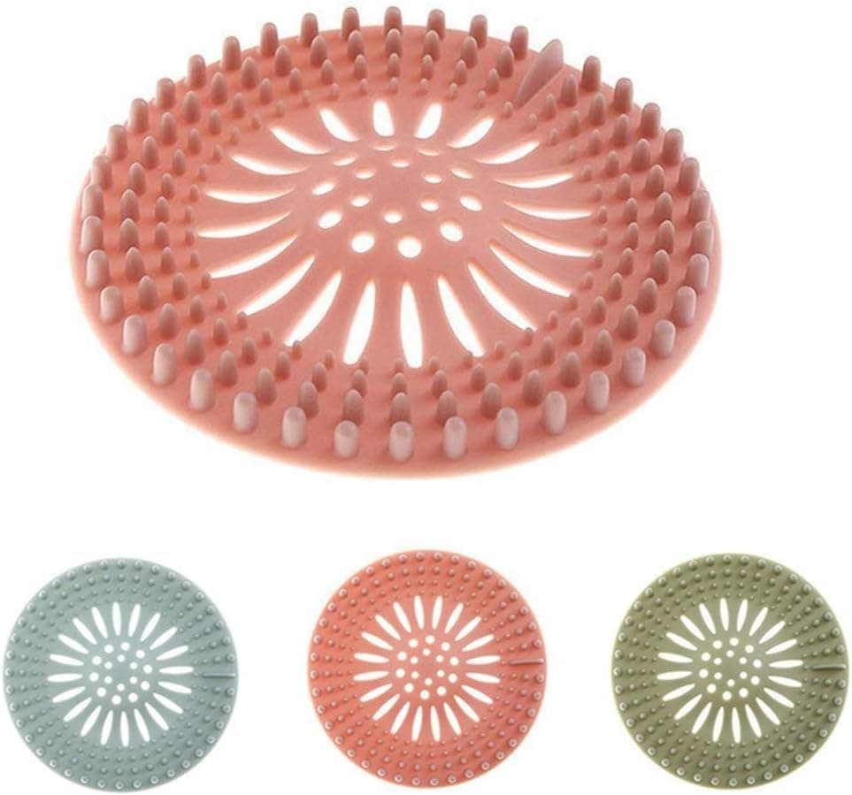 3 PCS Shower Drain Covers Hair Catcher Hair Stopper for Bathroom and Kitchen, Rubber Sink Strainer Silicone Filter Home Drain Cover