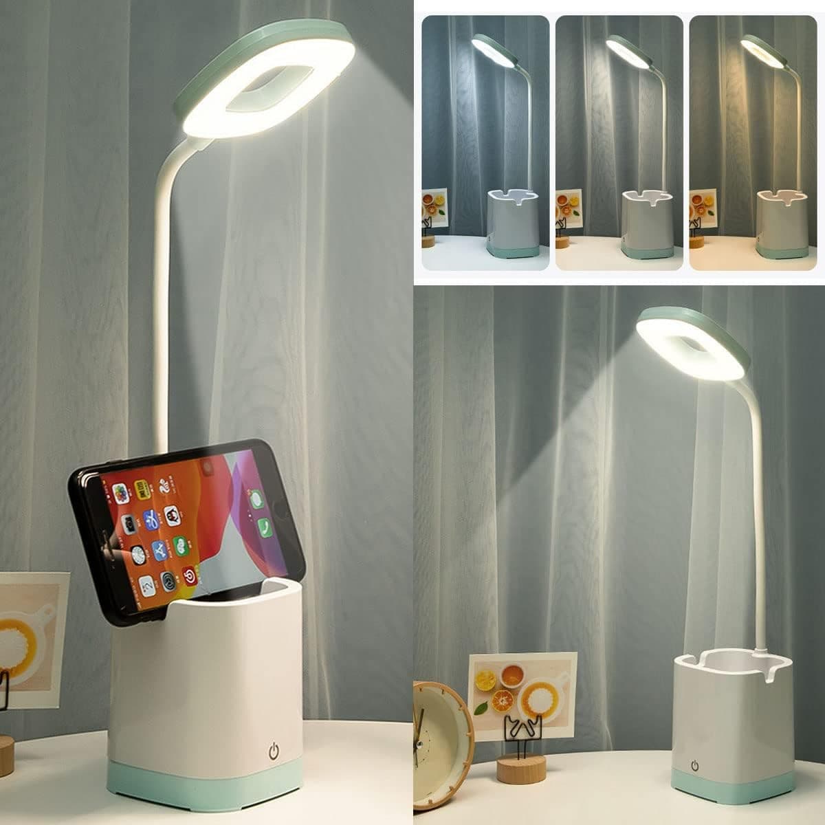 CZYAM Reading Lamps Light, LED Desk Lamp for Home Office with 3 Lighting Modes 360° Flexible Rechargeable Eye Caring Reading Light for Parents Kids Nail Technician Makeup Blogger