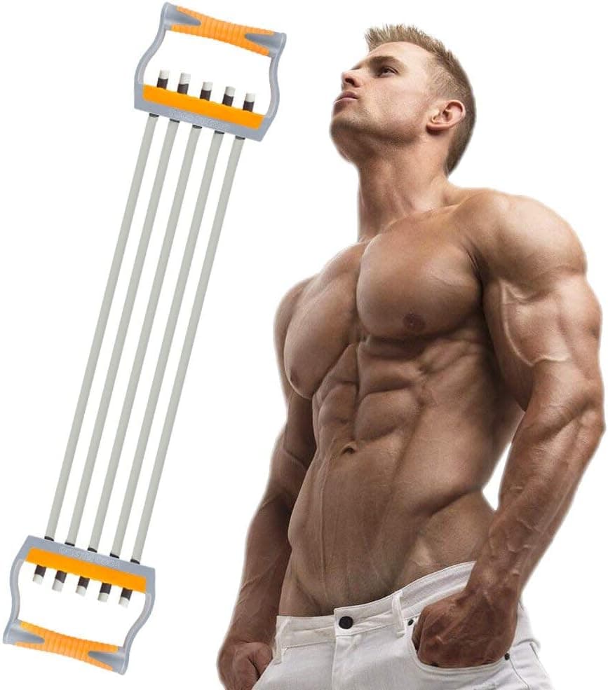 TOCO FREIDO Chest Expander | Arm Training, 5 Tubes Ajustable Arm Strength Trainer, Exercise Resistance Bands for Home Fitness Muscle Training Body Building