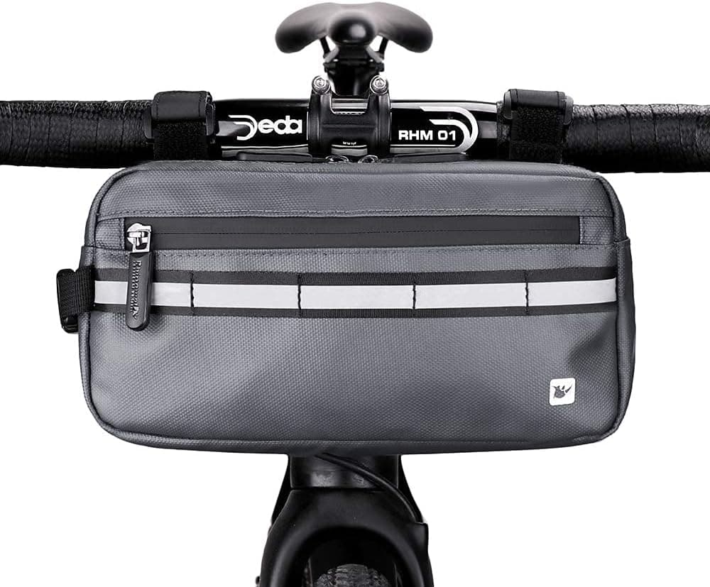 Rhinowalk Bike Bag Waterproof Bike Handlebar Bag,Bike Basket Bicycle Front Bag Shoulder Bag Waist Bag for Sport Bicycle Professional Cycling Accessories-Gray