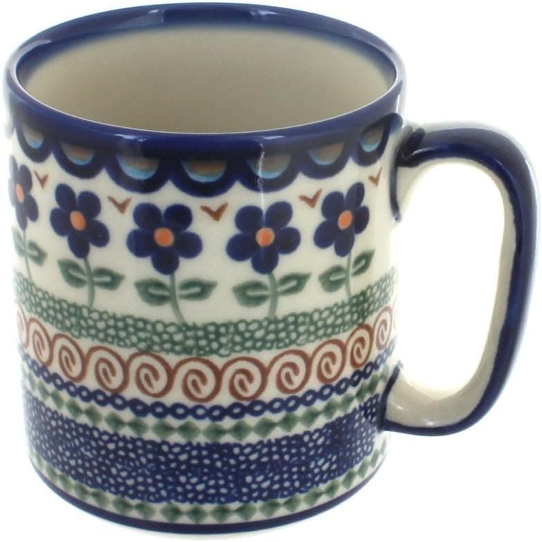 Polish Pottery Aztec Flower Coffee Mug