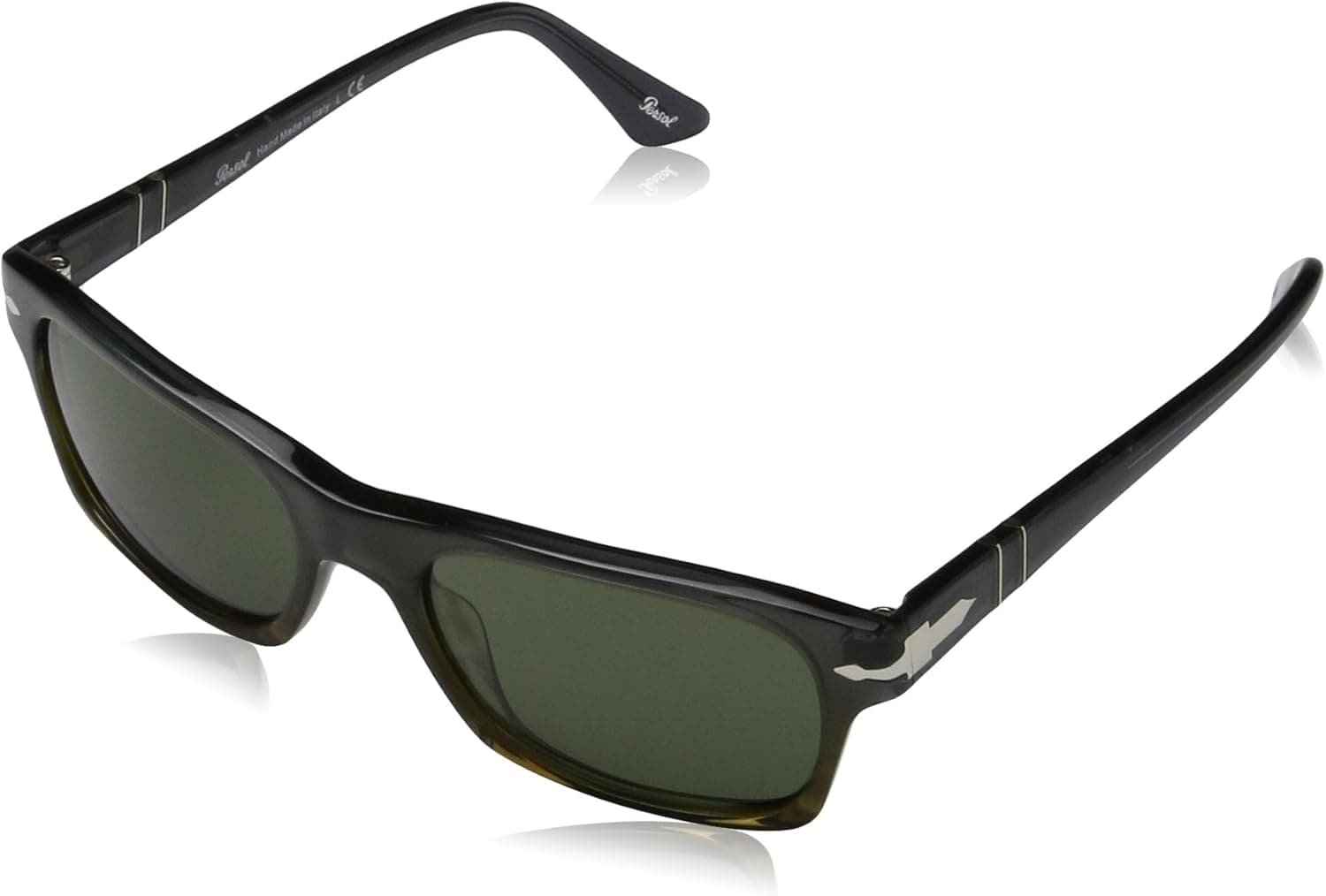 Persol PO3037S 54 101231 Sunglasses Rectangle Dark Gray Frame Gray Green Lens