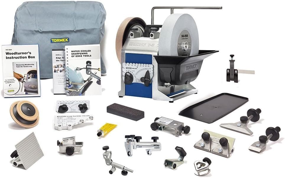 TORMEK Sharpening System Magnum Bundle TBM803 T-8. A Complete Water Cooled Sharpener With 13 Popular Jigs and Accessories