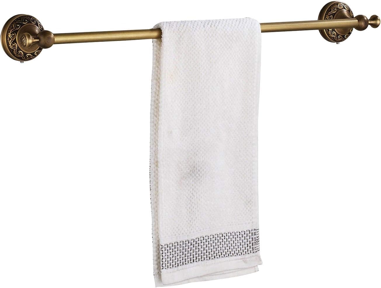 Rozin Wall Mount Bathroom Single Towel Bar Antique Brass