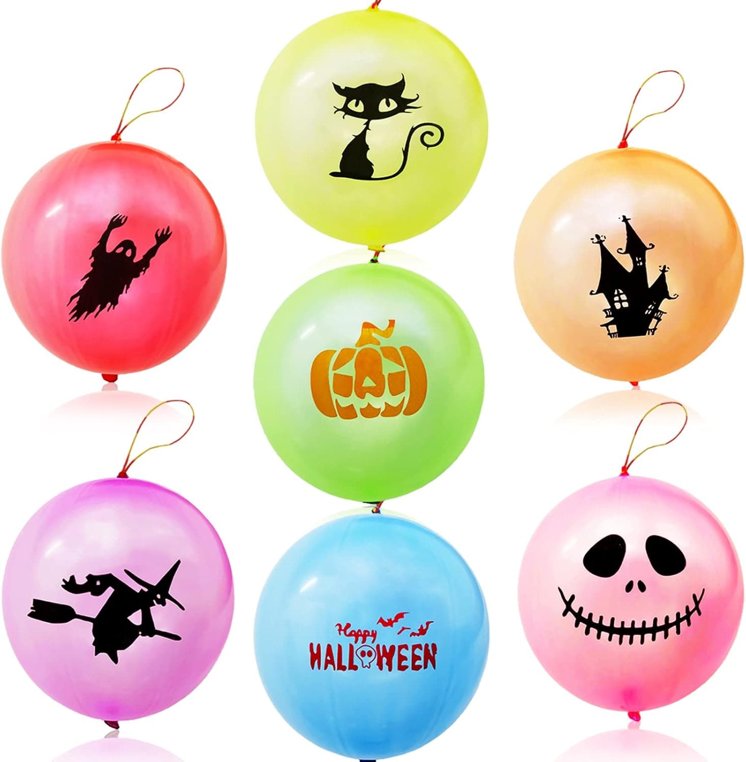 35pcs Halloween Punch Balloons Party Favor for Kids Big 18" Latex Round Punching Ball Balloons for Halloween Treats Party Supplies Goodie Bag Filler
