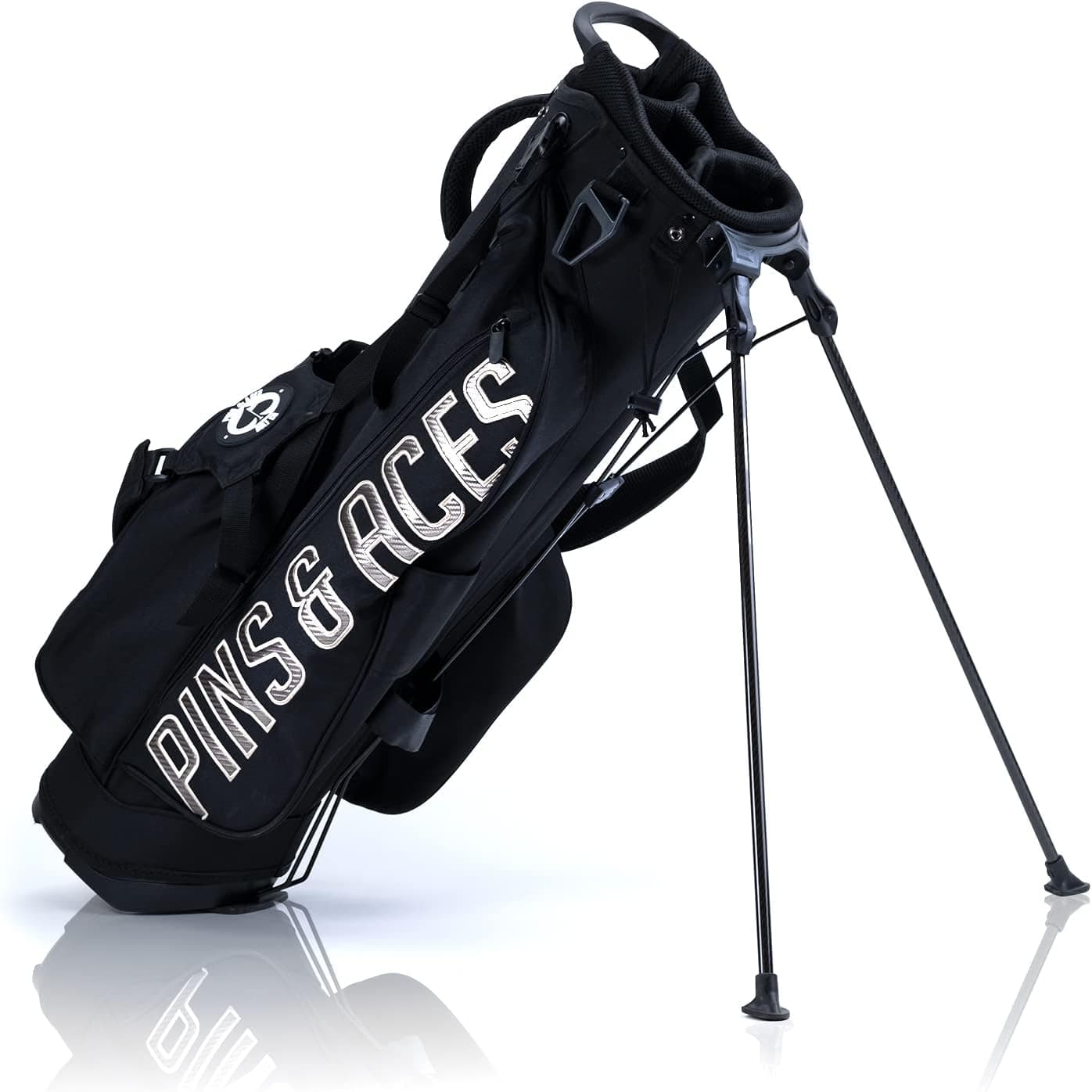 Pins & Aces Everyday Carry Golf Stand Bag - Lightweight, 4.5 lbs, Modern Styled Design Easy for Carrying Complete Golf Club Set - Large Pockets & Storage for Golf Balls, Tees, and More