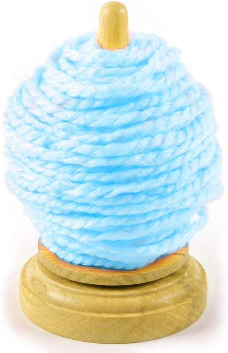 The Quilted Bear Spinning Yarn Holder - Deluxe Beech Wood Spinning/Revolving Knitting Wool Holder & Yarn Holder for Knitting & Crochet with Easy Turn Mechanism