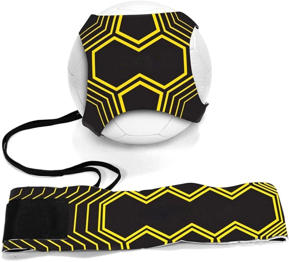 Football Kick Trainer Soccer Training Aids Hands Free Throw Sole Practice Equipment for Kids with Adjustable Belt Elastic Rope Fits Ball 3, 4,and 5